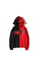 Trendy double color matching loose hoodie for men  HF0115-04-04