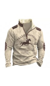Men's printed turtleneck half-zip sweatshirt HF1101-03-02