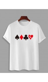 Men's Funny Poker Print Short Sleeve T-Shirt