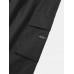 Men Cotton Solid Color Utility Street Ajustable String Cuff Casual Long Overalls