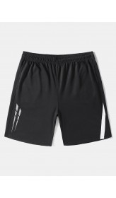 Men Spliced Mid Elastic Waist Soft Sports knee Length Activewear Pants