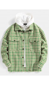 Mens Weave Chest Double Pocket Lapel Warm Design Jacket