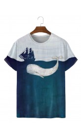 Men's Whale Print Short Sleeve T-Shirt
