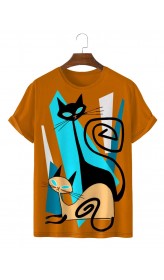 Men's Abstract Painting Print Short Sleeve T-Shirt