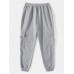 Men Jogger Sweatpants Drawstring Elastic Waist Ankle Length Pants